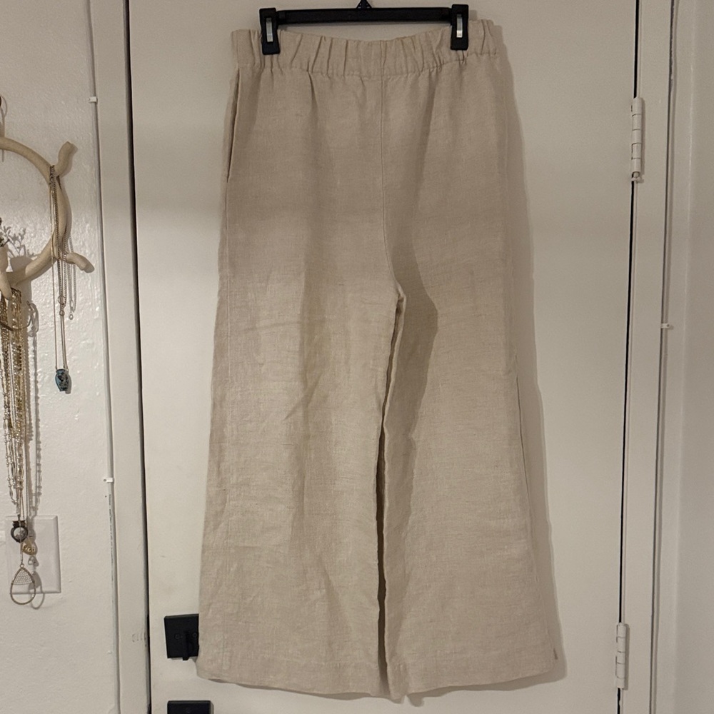 Only Child linen wide leg trousers